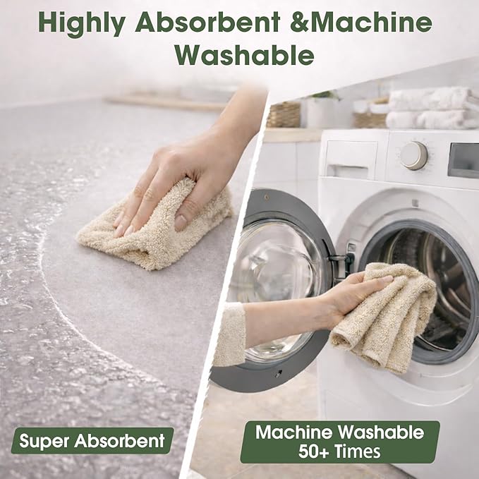 Microfiber Cleaning Cloth Roll - 100 Pack Tear Away Microfiber Paper Towels Reusable Washable Scratch-Free Kitchen Towels for Car Home Kitchen Glass Dishes(Desert Gold)