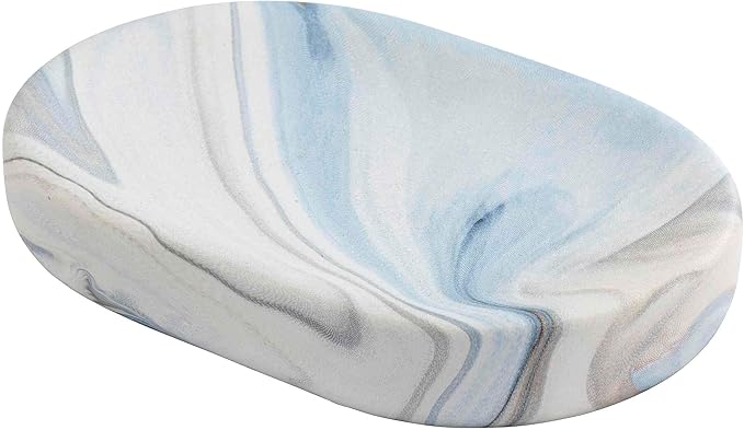 Avanti Linens - Soap Dish Resin Countertop Accessories Guest Bathroom Essentials (Waves Collection Blue)