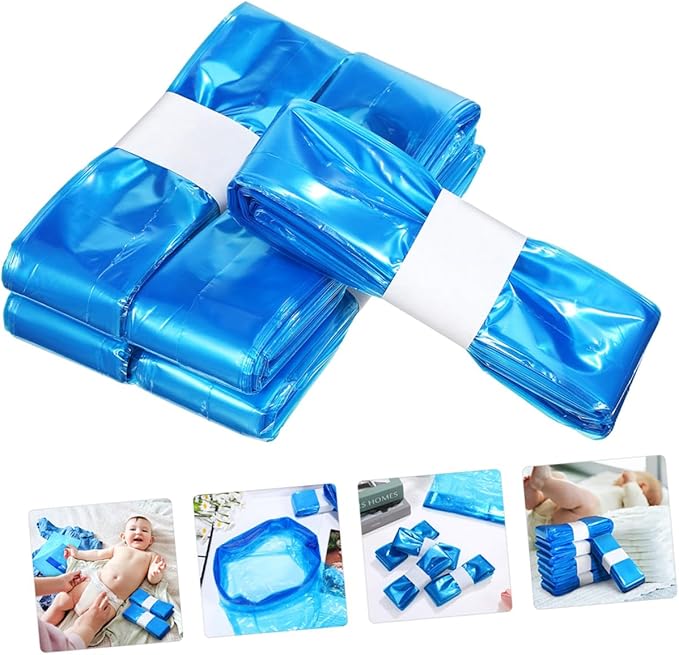 IMIKEYA 5 Rolls Blue Pe Diaper Trash Bags 260mm X 7m Thickened Odor-resistant Disposable Liners for Diaper Pails Household and Outdoor Waste Disposal