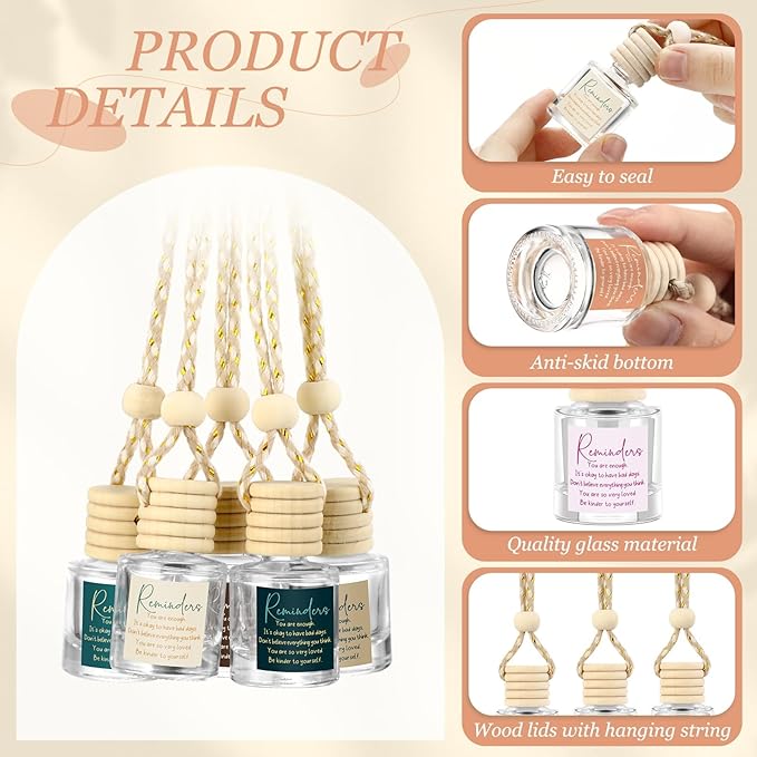 24 Pcs Employee Appreciation Gifts Bulk Car Air Freshener Diffuser Essential Oil Diffuser Office Gifts for Coworkers Staff Thank You Inspirational Teachers