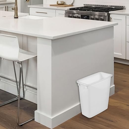 Rubbermaid 2 Pack Traditional Open Top Waste Basket Indoor Trash Bin Container for Bathrooms Kitchens and Home Office 21 Quart White