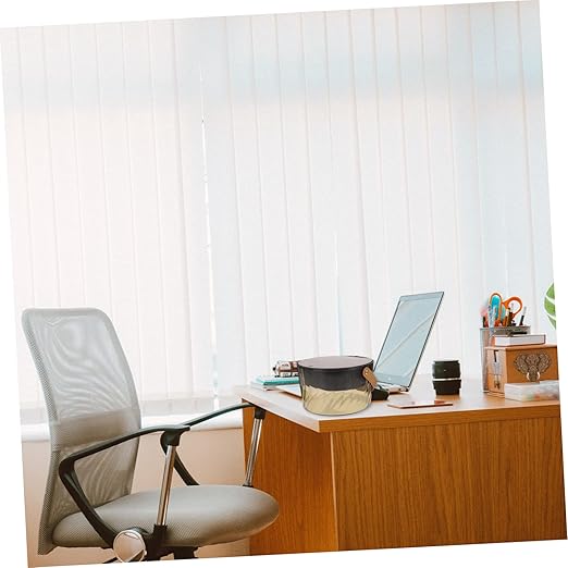 PRETYZOOM Press Type Garbage Can Small Waste Basket Plastic Trash Can Lid Compressible for Bedroom Handheld Trash Bin
