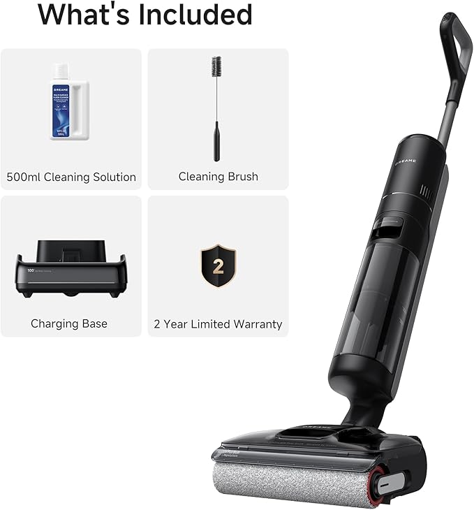DREAME H12 FlexReach Vacuum Mop 0 Tangle Wet Dry Vacuum Cleaner Cordless Vacuum Mop All-in-One for Hard Floors 180° Lie-Flat Floor Cleaner Machine with 194°F Hot Self-Cleaning 50Mins Runtime