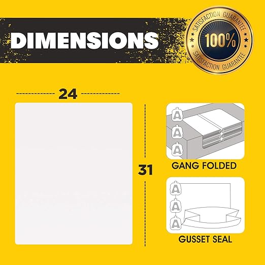 Aluf Plastics 12-16 Gallon 1 MIL Thick Clear Heavy Duty Trash Bags - 24 x 31 - Pack of 500 - For Recycling Kitchen Contractor &amp Outdoor