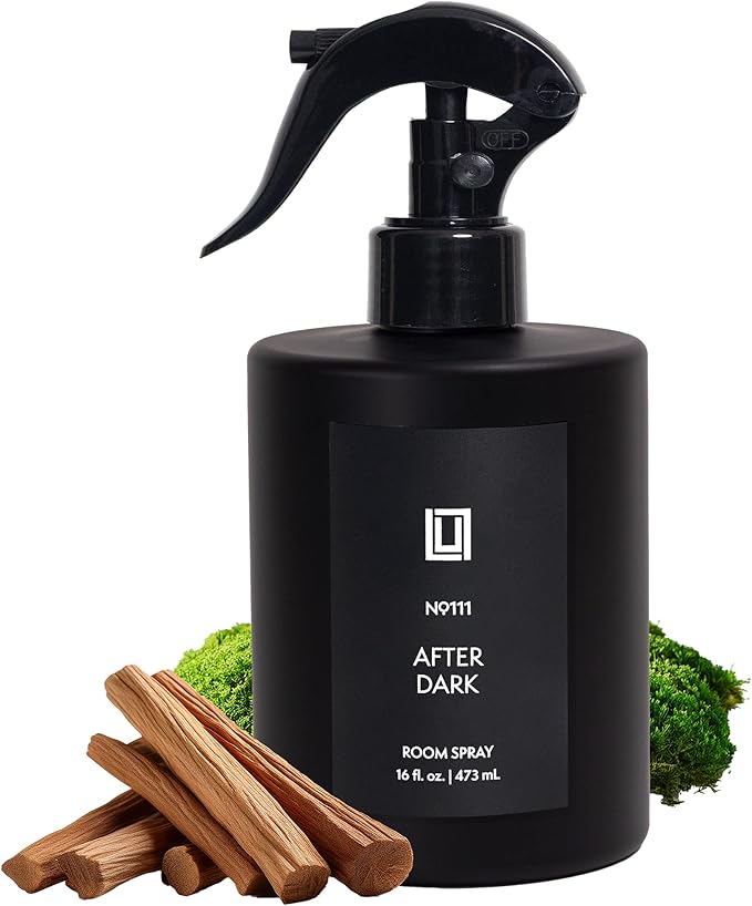 Lulu Candles | After Dark - Mahogany Teak | Luxury Room Spray | Fine Mist Air Freshener| Aromatherapy Odor Eliminator | 16 Fl. Oz.