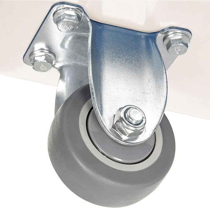 Global Industrial 6 Bushel Plastic Bulk Box Truck Direct Mount Base 500 lbs. Capacity 3 Non-Maring Rubber Casters White 33-2/5L x 23 W x 24-1/2H