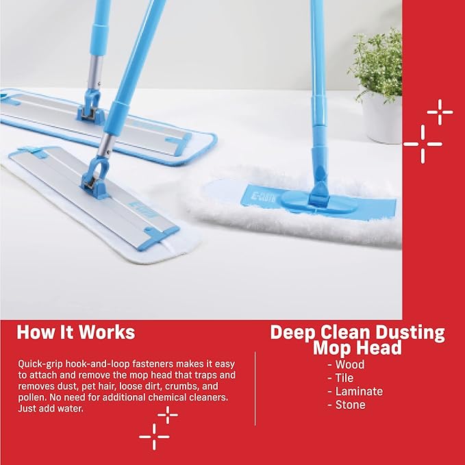 E-Cloth Deep Clean Mop Dusting Head Reusable Microfiber Dusting Mop Heads Replacements for Dust Mops for Floor Cleaning 100 Wash Guarantee 1 Pack