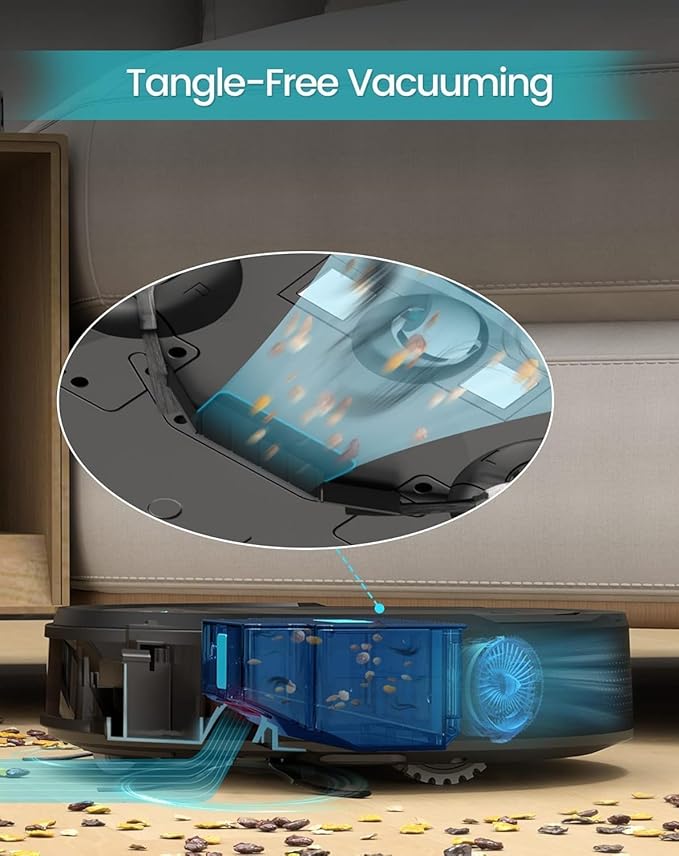 Lefant Robot Vacuum Cleaner 120 Mins Runtime Compact Design Low Noise Powerful Suction Wi-Fi/App/Voice Control Self-Charging Scheduled Cleaning Ideal for Pet Hair and Hard Floors M210 Black