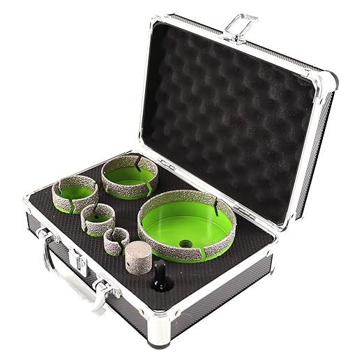 Diamond Core Drill Bits Set - 25/35/50/65/100mm+25F+SDS Tile Hole Saw Kit for Porcelain Ceramic Tile Granite Marble(7PCS)
