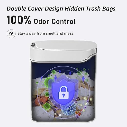 funest Rechargeable Bathroom Trash Can with 4 Gallon Trash Bags(75 Counts)