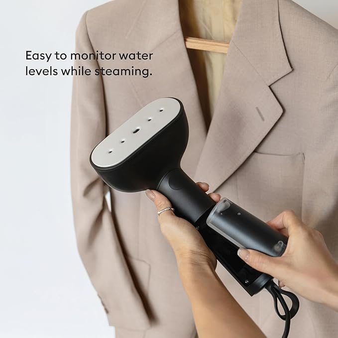 Steamery Handheld Clothes Steamer Cirrus X 1200W Steam Output 20g/min Heat up in 20 Seconds Portable Minimalistic Scandinavian design Black