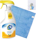 Multi Surface Cleaner Spray pH-Balanced Everyday Cleaner Works on Steel Wood Electronics Stone and Glass Citrus Scent 25 Fl Oz bundled with Micro Fiber Cloth