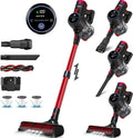V8 Cordless Vacuum Cleaner Powerful Suction Stick Vacuum 55Mins Runtime Wireless Lightweight Handheld Vacuum Cleaner for Home Hardwood Floor Carpet Car Pet Hair Cleaning (Red)