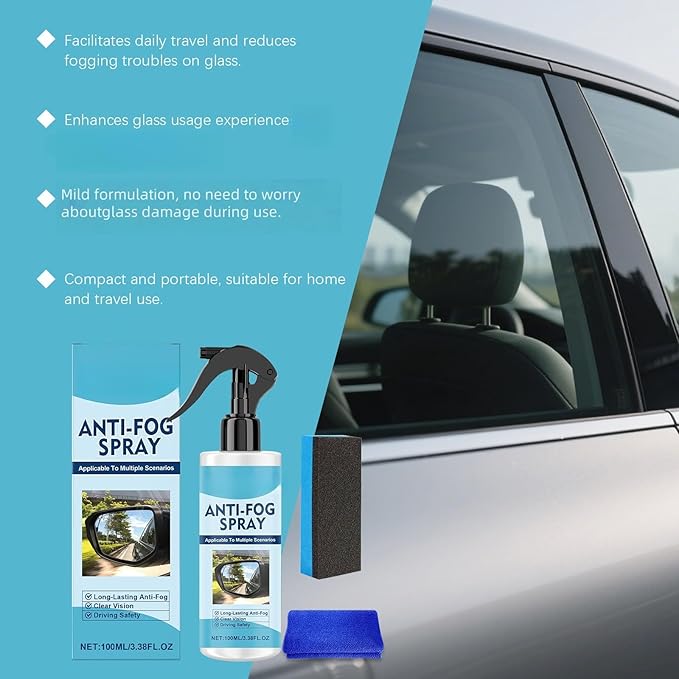100ml Anti Fog Spray Car Windscreen Demister For Cars &ampTrucks Car Glass Cleaner For Driving Window Cleaner Spray For Glasses Water Repellent Spray For Glass Windscreen Rain Repellent (3)