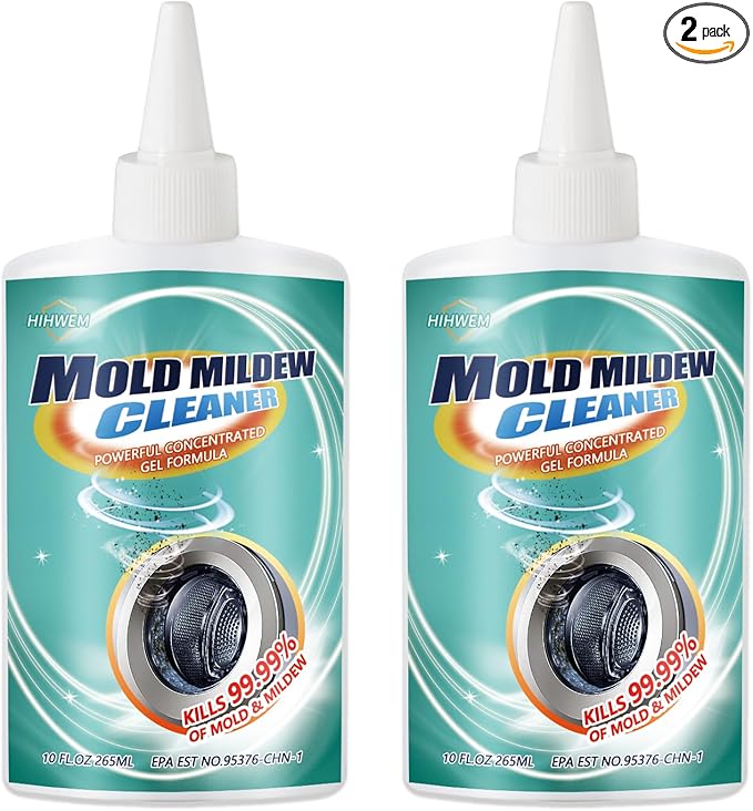 Mold Remover GelHousehold Mold Cleaner for Washing MachineRefrigerator StripsGrout Cleaner Best for Home SinkKitchenShowers(2-Pack)