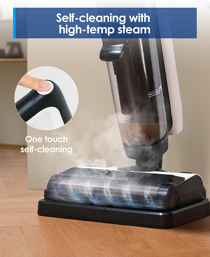 Tineco iFLOOR 5 Steam Wet Dry Vacuum All-in-one Steam Mop Hardwood Floor Cleaner Great for Sticky Messes 248℉ High-Temp Steam Self-Cleaning with steam