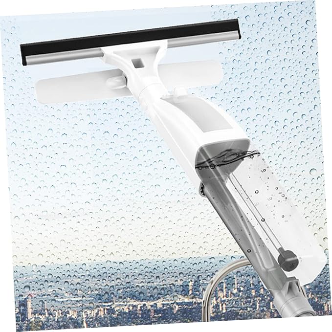 High-Rise Window Cleaner Tool Long Handle Double-Sided Wipe Spray Brush Exterior Window Scrub Microfiber Cloth