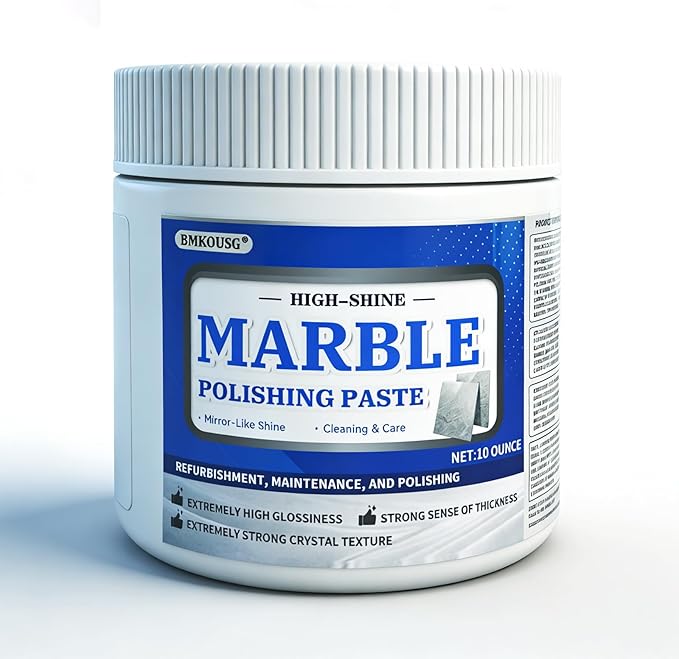 Marble Polishing Paste Granite Cleaner Countertop Marble Polish - Professional Polish Compound for Granite Marble Quartz &amp Stone | Restores Shine Removes Scratches &amp Etch (10.OZ)