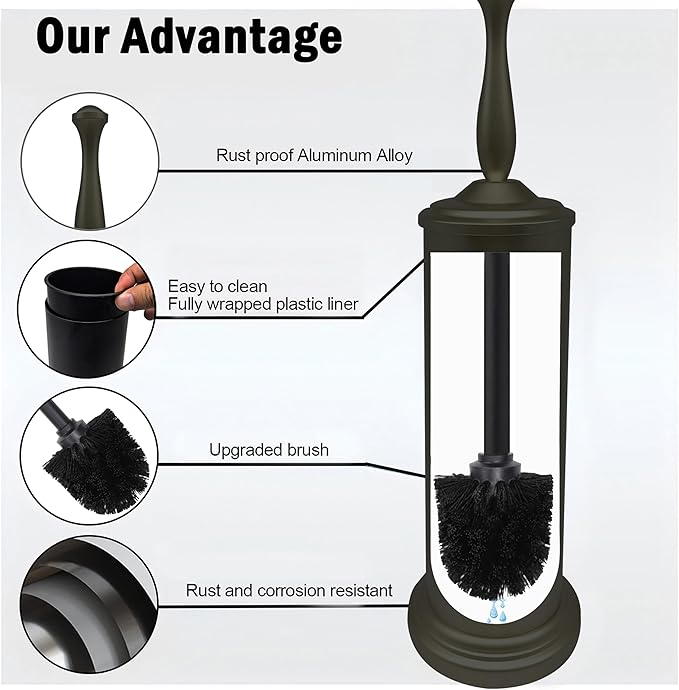 Matte BlackToilet Bowl Brush with Holder Durable Bathroom Cleaning Tool Modern Design for Easy Toilet Maintenance Bathroom Cleaner Brush for Efficient Cleaning and Hygiene