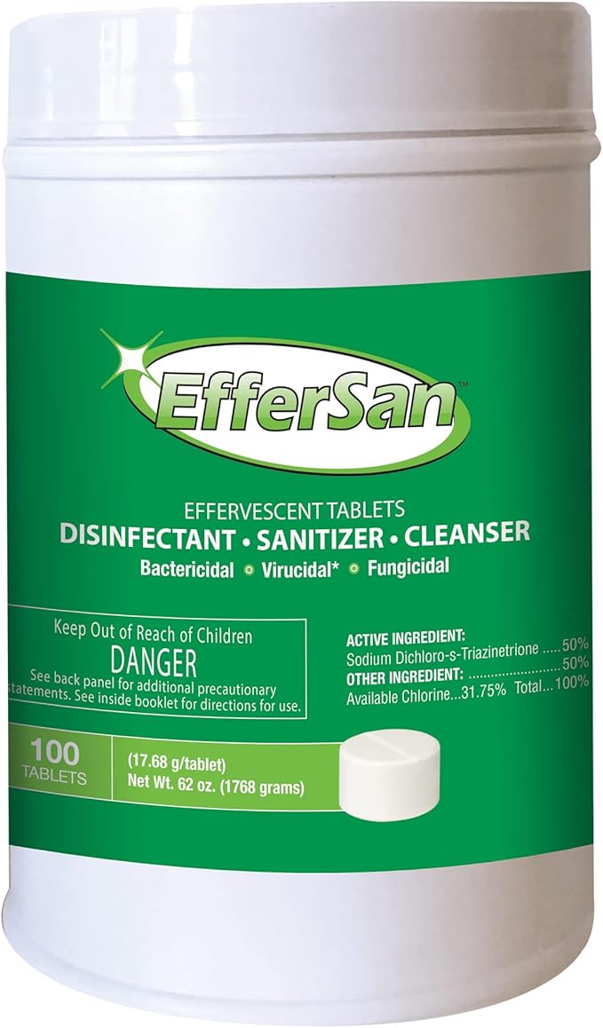 Effersan Disinfectant Tablets 17 Grams Bottle Of 100 Tablets