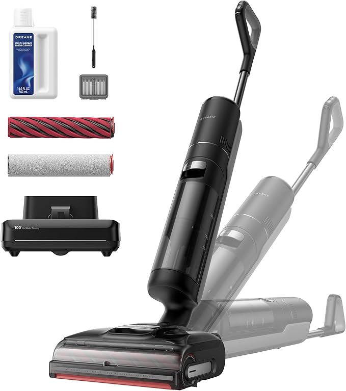 DREAME H15 Pro CarpetFlex Cordless Vacuum Mop Wet Dry Vacuum Cleaner with Dual Brushes for Hard Floors &amp Carpet Tangle-Free Hair-Cutting 23kPa Suction 180° Lie-Flat Floor Washer 194°F Fast Dr