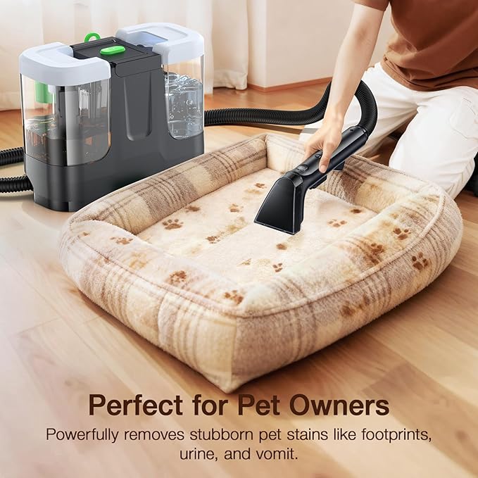 LABIGO Portable Carpet &amp Upholstery Cleaner 18Kpa Carpet Cleaner Machine for Deep Stain Removal Spot Cleaner for Pet Accidents Area Rugs Stairs Car Seats &amp Couches Includes Tools &amp S