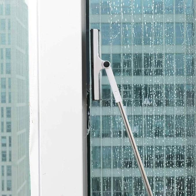 Glass Wiper - Squeegees Double-sided Rubbing Rod Rotating Brush Scraping Cleaning Window Tool