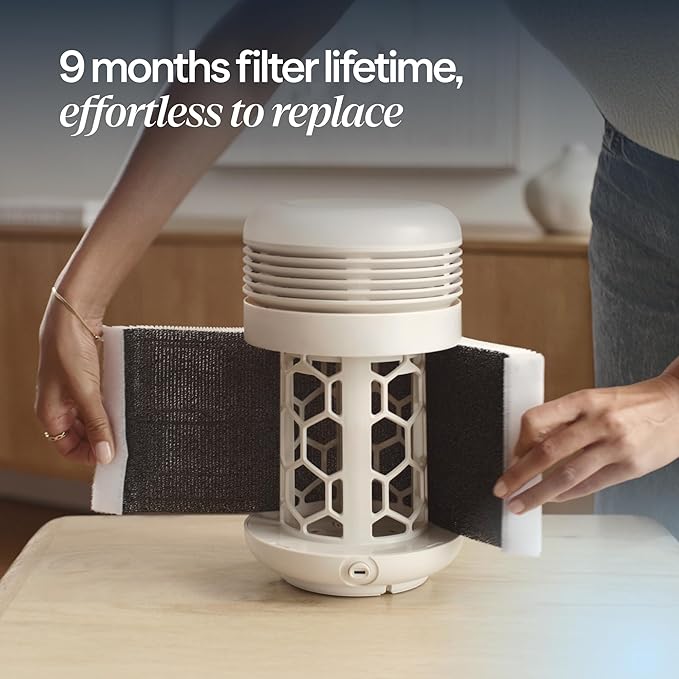 BLUEAIR Purifier for Bedroom - Mini Restful - Sunrise Clock with HEPASilent Filtration and Wake Up Light - Cleans Air and Supports Circadian Rhythm - USB-C and App Connectivity Blue