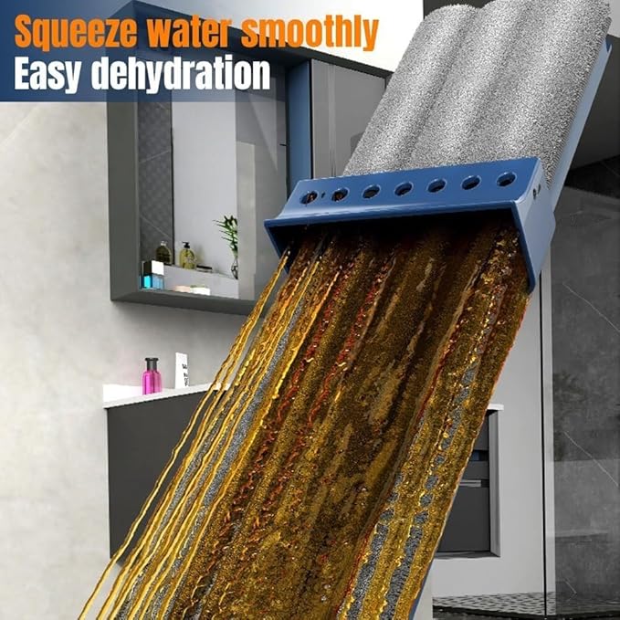 Large Flat Mop New Upgrade Style Large Flat Mop for Wet and Dry Use360 Rotating Dust Mop with Dewatering Scraper with 2 Scraper 12027(White with 6 Mop)