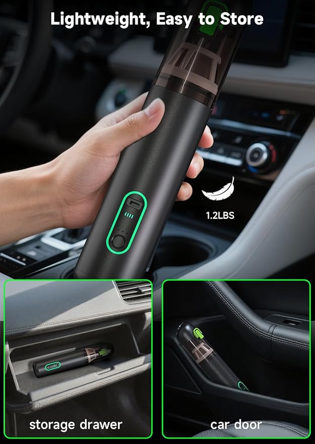 Car Vaccum Rapair VC28 Handheld Vacuum 4-in-1 Mini Vacuum Cleaner with 20000pa Suction Power Rechargeable Vacuum with 3 Suction Modes Portable Cordless Vacuum for Car Home Office Desk Keyboards