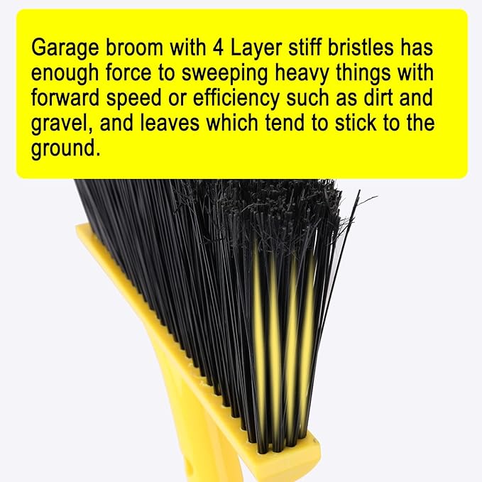 4 Packs Outdoor Broom for Floor Cleaning with 58 Long Handle Heavy-Duty Commercial Brooms for Sweeping Indoor Outdoor Courtyard Restaurant Garage Patio Decks Mall Market Kitchen Office Lobby Shop