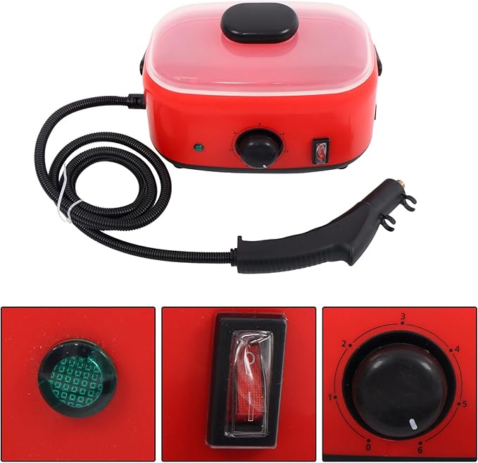 waltyotur Steam CleanerHandheld Steam Cleaner 2500W Pressurized Steam Cleaner with 3 Brush Heads Portable Steamer for Upholstery Car Kitchen CarpetsGrout and Tile
