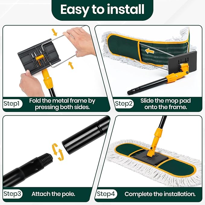 24 Commercial dust mop with 5 mop Heads