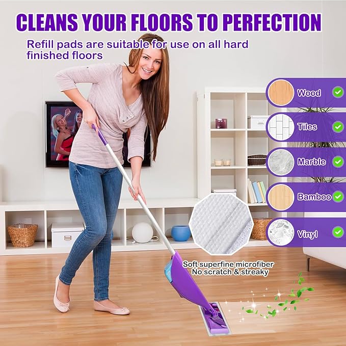 50 Pack Wet Jet Pad Refills for Swiffer Wet Jet Mop Pads Wet Jet Mopping Pads for Multi Surface Floor Cleaning 4 Layers Thickened &amp Super Absorbent.
