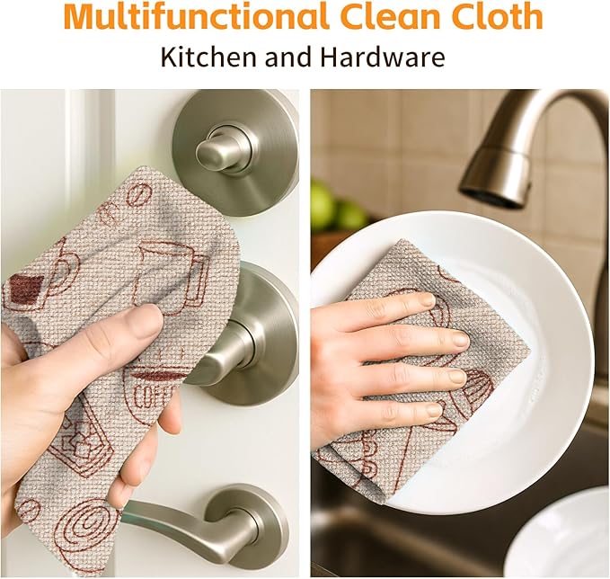 Microfiber Cleaning Cloth Roll 50-Count Reusable Washable Rags Absorbent Lint-Free Non-Scratch Streak-Free Tear-Away Barista Towels for Kitchen &amp Home Bar &amp Studio 12x12 in