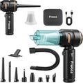 Handheld Vacuum Cordless Car Vacuum Cleaner with Brushless Motor Strong Suction Vacuum &amp Compressed Air Dusters with LED Light Wireless Mini Portable Hand Vacuum Blower for Home Pet (Black)