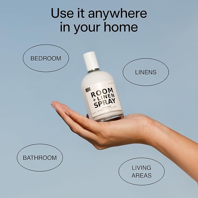 DedCool Room + Linen Spray | Mochi Milk | Natural Fabric &amp Linen Spray | Non-Toxic Essential Oil Infused | Freshens Home Bedding Couch Closet &amp Bathroom | 3.5 fl oz