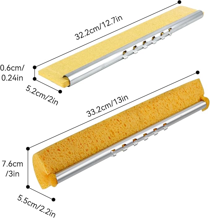 4 Pack of Replaceable Compressed Cellulose Sponge Mop HeadsSize:12.8 Inch(only 4 mop Heads not Include Handle)