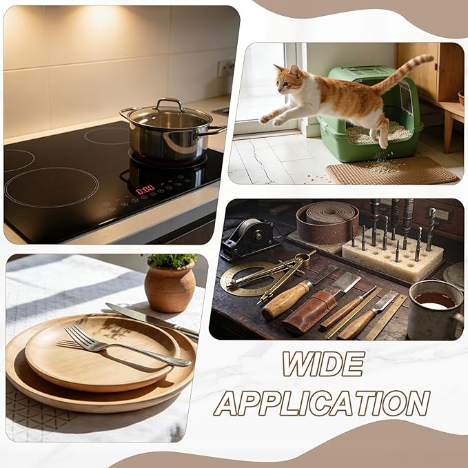 PATIKIL 2 Pcs Dish Drying Mat 16 x 12 Inch Silicone Heat Resistant Drying Pad Stove Top Cover for Kitchen Counter Sink Stove Refrigerator Drawer Liner Reddish Brown