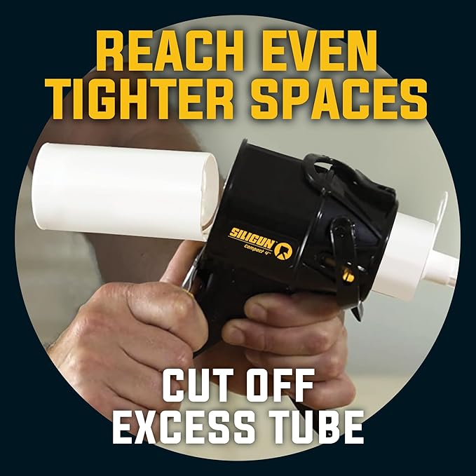 SILIGUN™ Compact Caulking Gun with Caulking Tools - No Drip Caulk Gun - Patented Design - Lightweight ABS Frame - Works with All 10 oz Tubes