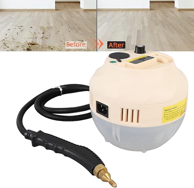 1500W Handheld Steam Cleaner 15s Fast Heating Multi Purpose Portable Car Steamer with 3 Brush Head for Home Kitchen Floor Tile GroutCouch and Car with Safety Lock (US