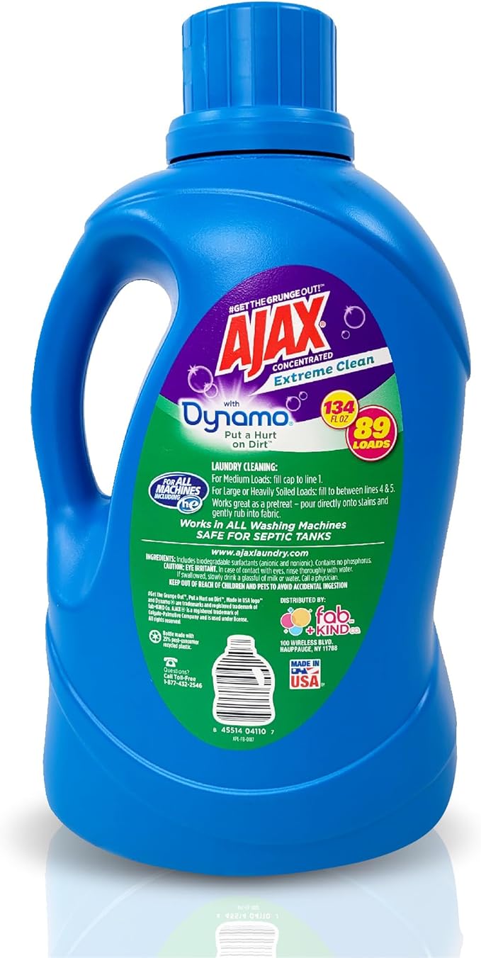 SOILOVE 1 Gallon Laundry Stain Remover &amp Ajax 134oz Mountain Air Laundry Detergent – Ultimate Stain-Fighting &amp Freshness Duo for Tough Stains &amp Clean Clothes