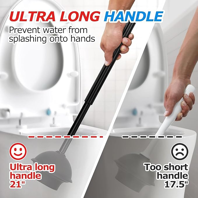 3Pack 3 in 1 Toilet Brush and Plunger SetToilet Bowl Brush Plunger SetToilet Brush Plunger ComboCleaning BrushCleaning Supplies Crevice Cleaning Brush Bathroom Cleaning Tools