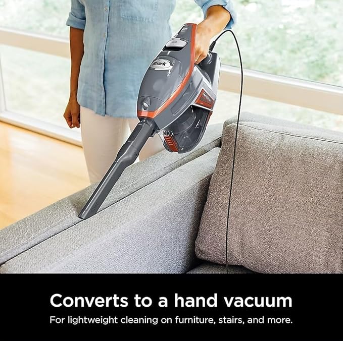 SHARK HN175 Rocket Pro Corded Stick Vacuum with Odor Neutralizer Technology Removable Hand Vacuum Advanced Swivel Steering XL Cup LED Headlights Perfect for Pets Orange (Renewed)
