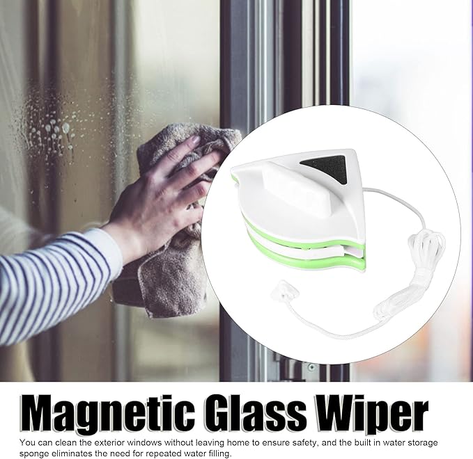 Window Double Side Wiper Plastic Ergonomic Handle Magnetic Glass Cleaning Wiper for High Rise Residential (20-30mm)