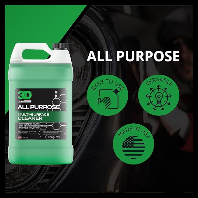 3D All Purpose Cleaner Multi-Surface Cleaning Spray &amp Refill for Car Home &amp Office - 16oz Spray Bottle + 1 Gallon Refill