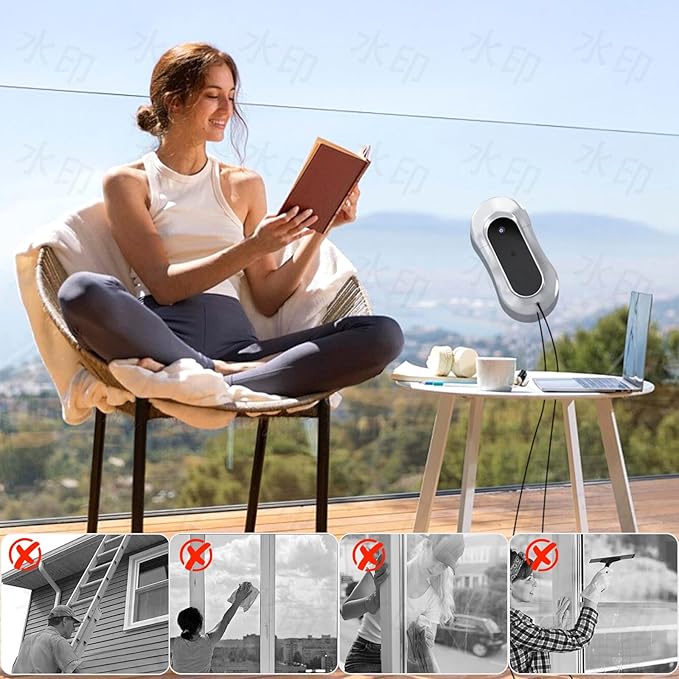 Automatic Window Cleaning Robot Auto Dual Water Spray &amp AI Path PlanningEdge Detection &amp Remote Control Smart Window Cleaner Robot for Highrise Glass Inside &amp Outside