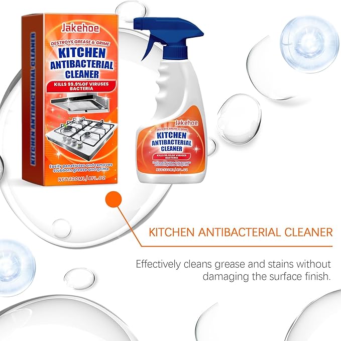 Kitchen Spray Cleaner Removes Grease &amp Stubborn Grime For Stoves &amp Range Hoods Easy To Use(2PCS)