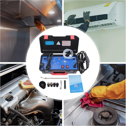 1700W Handheld High Pressure Steam Cleaner Home High-Temp Steam Cleaning Machine Vehicle Auto Cleaning Tool Steam Washer for Car Detailing Household Kitchen Range Hoods 3-3.5Pa (Type 1)