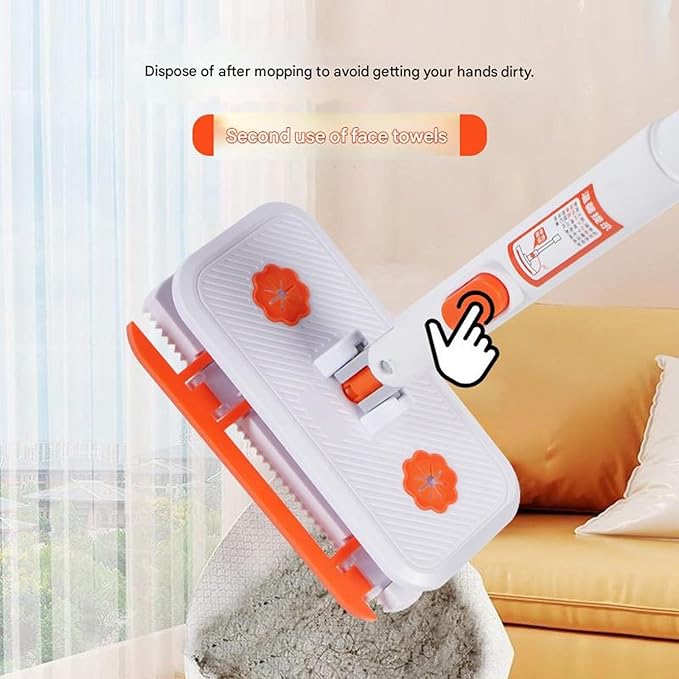 Multipurpose Home Cloth Mop with Stainless Steel Handle for Wet and Dry Efficient for Tight Space Hard Floor